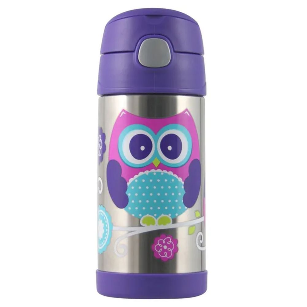 Thermos - Stainless Steel Water Bottle Owl - Purple - 355ml
