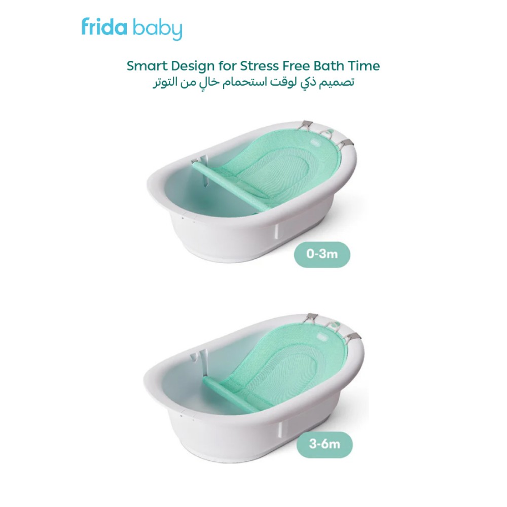 Fridababy - 4-in-1 Grow-With-Me Bath Tub - Adjustable, Quick-Dry, Non-Slip