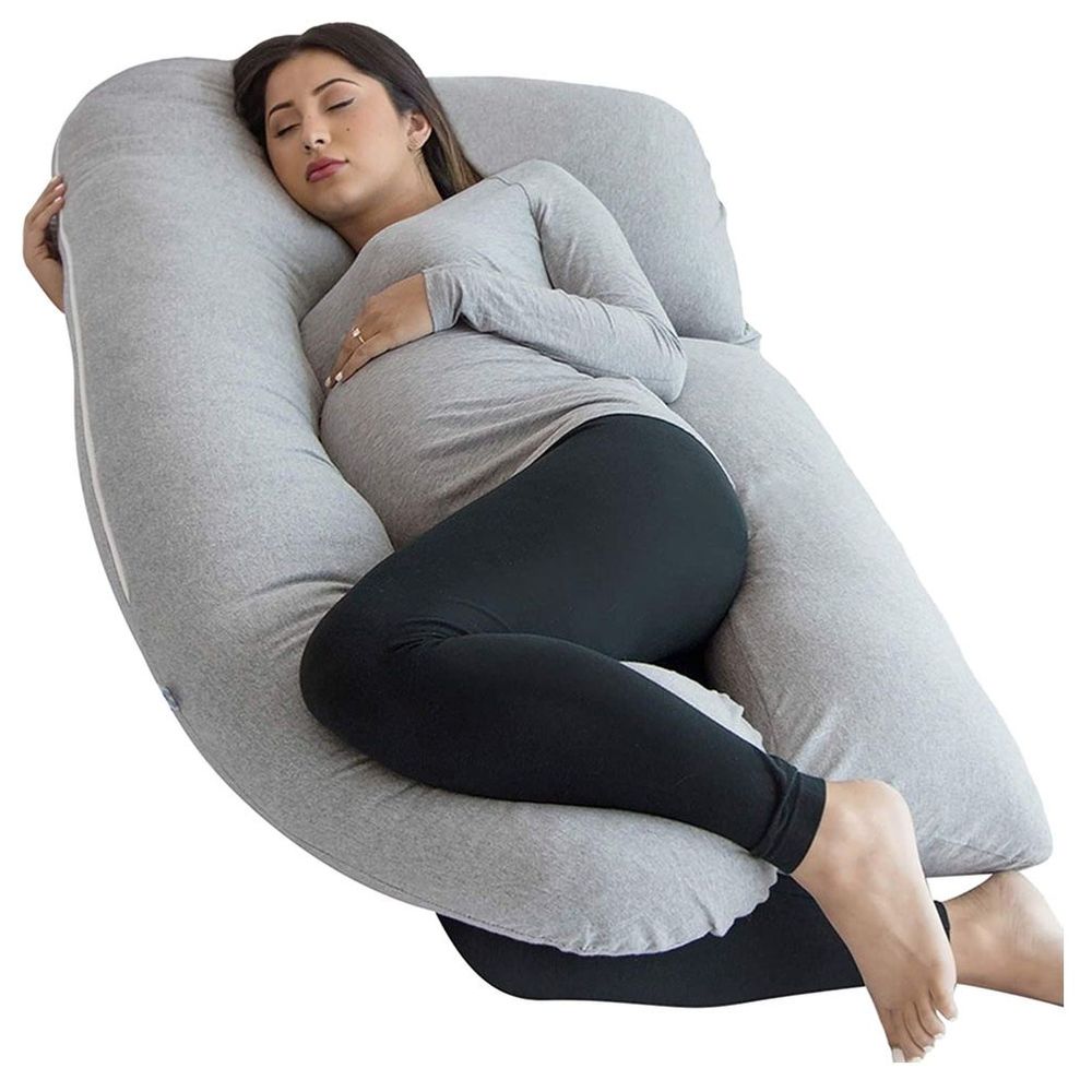 PharMeDoc - U-Shape Full Body Maternity Pillow with Detachable Extension - Grey