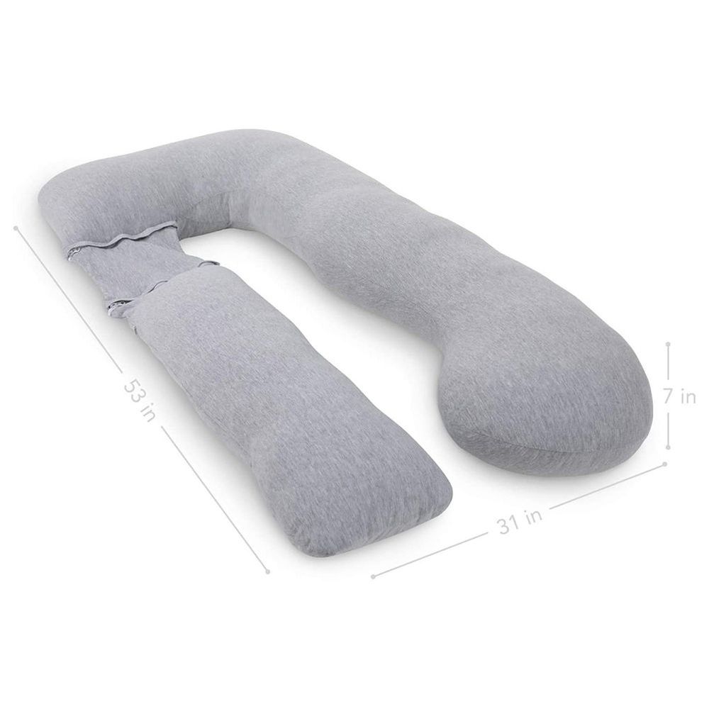PharMeDoc - U-Shape Full Body Maternity Pillow with Detachable Extension - Grey