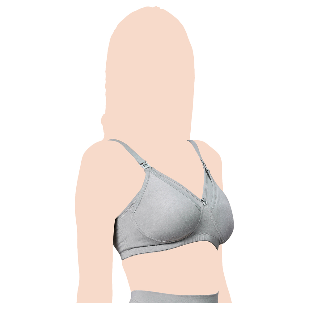 تامي - طقم ملابس داخلية وحمالة صدر للنساء الحوامل - قطعتين - رمادي