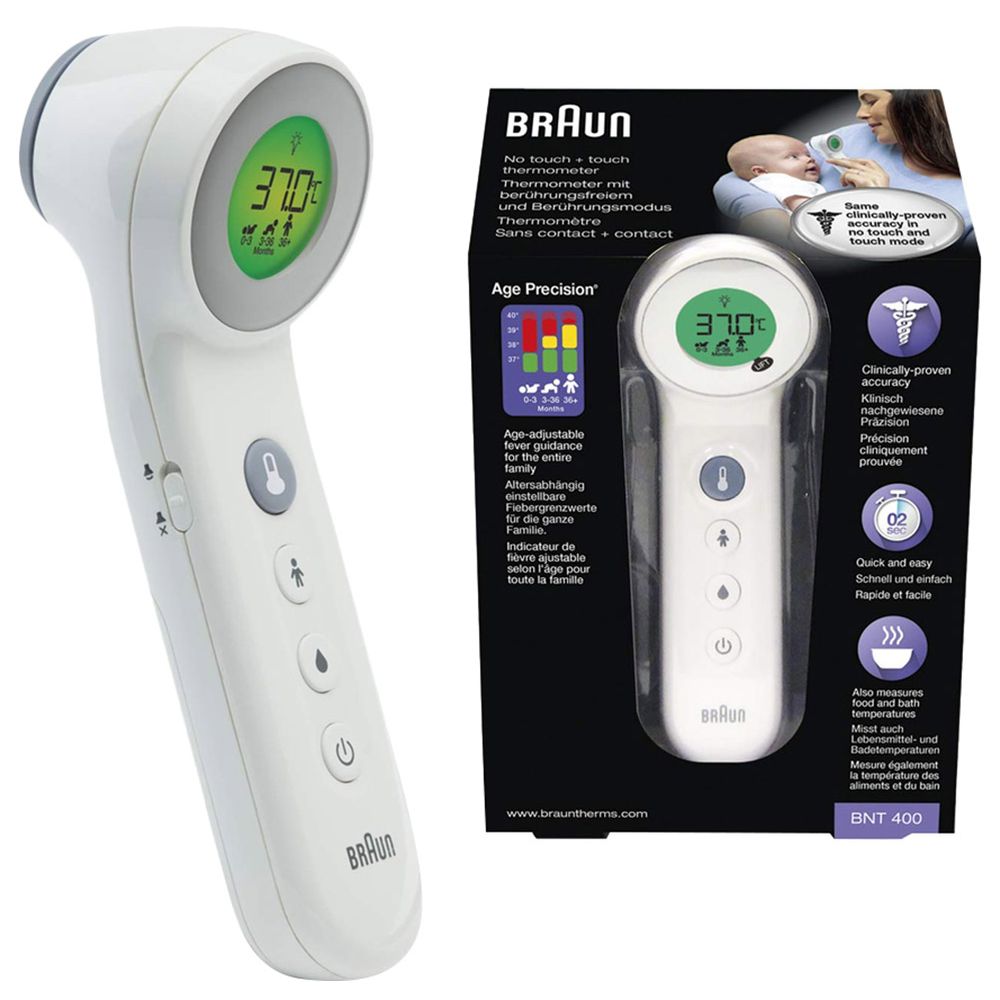 Braun BNT 400 No Touch + Touch Thermometer - White