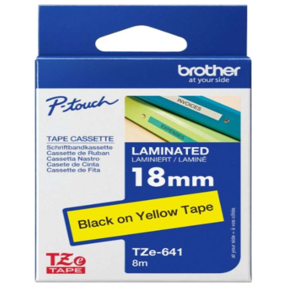 Brother - 18mm Black On Yellow Label Tape 