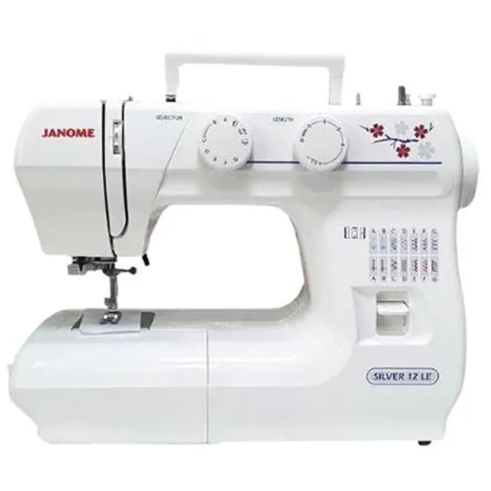 Janome Silver 12LE Sewing Machine With Hard Cover