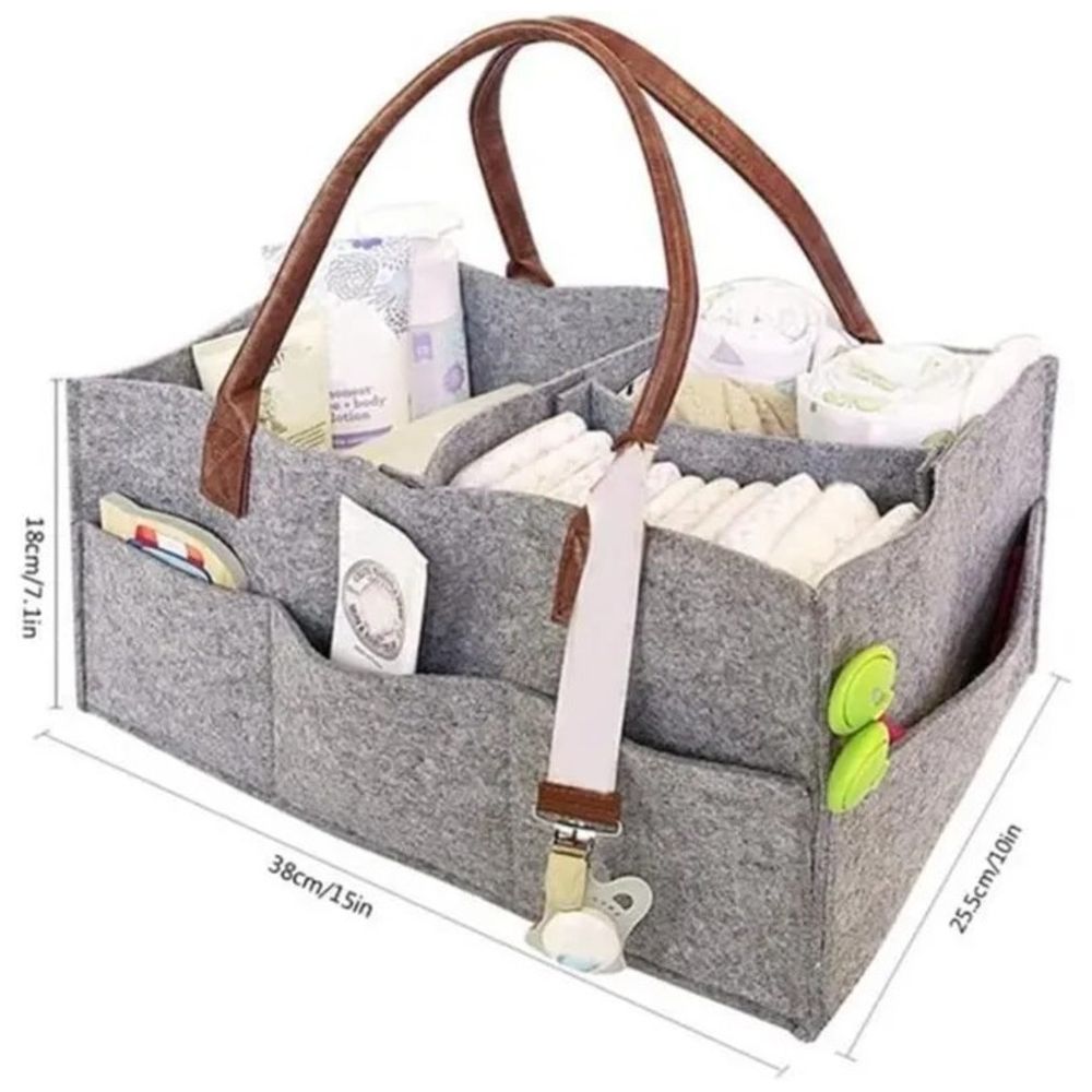 Bumble & Bird - Diaper Caddy Organizer - Grey/Brown