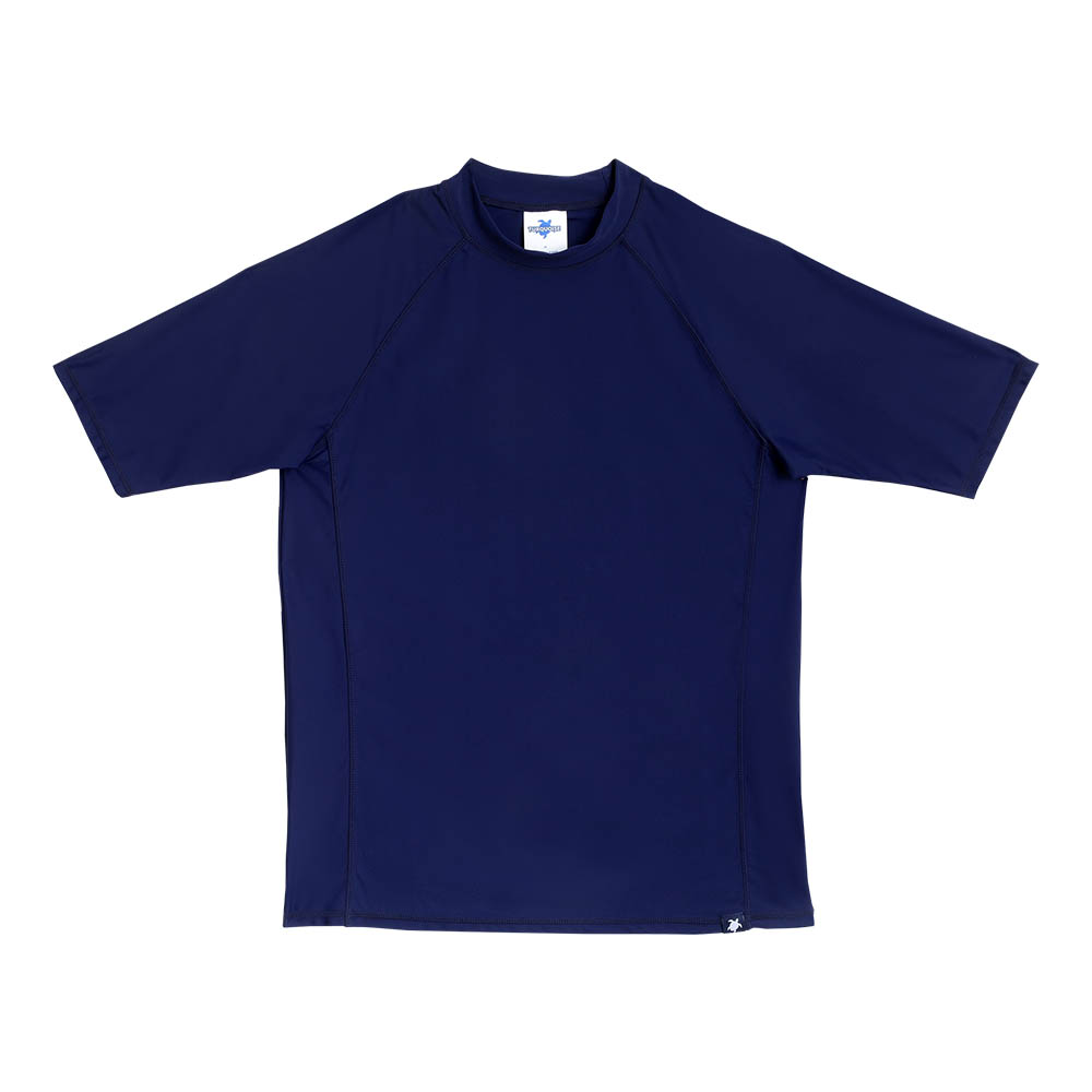 تركواز - سترة حماية للسباحة بأكمام قصيرة للرجال - أزرق