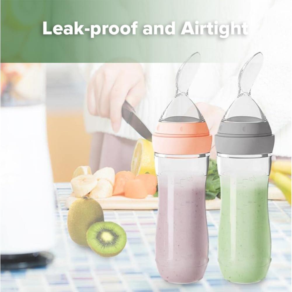 Haakaa - Silicone Baby Food Dispensing Spoon - Grey