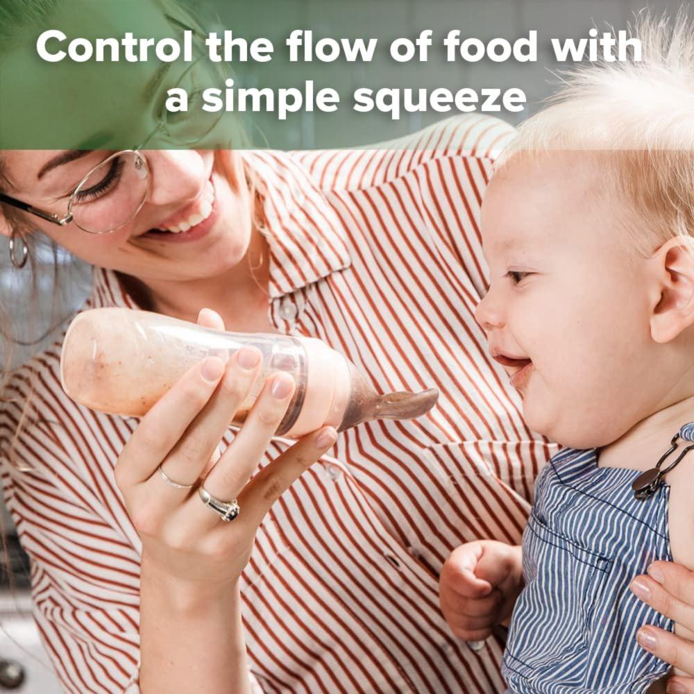 Haakaa Silicone Baby Food Dispensing Spoon - Peach