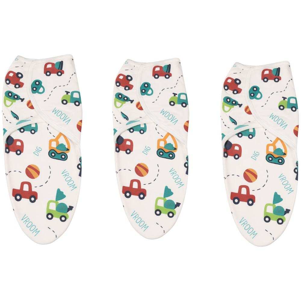 Luvlap - Cars Pattern Swaddle Wrap Blanket - Pack of 3