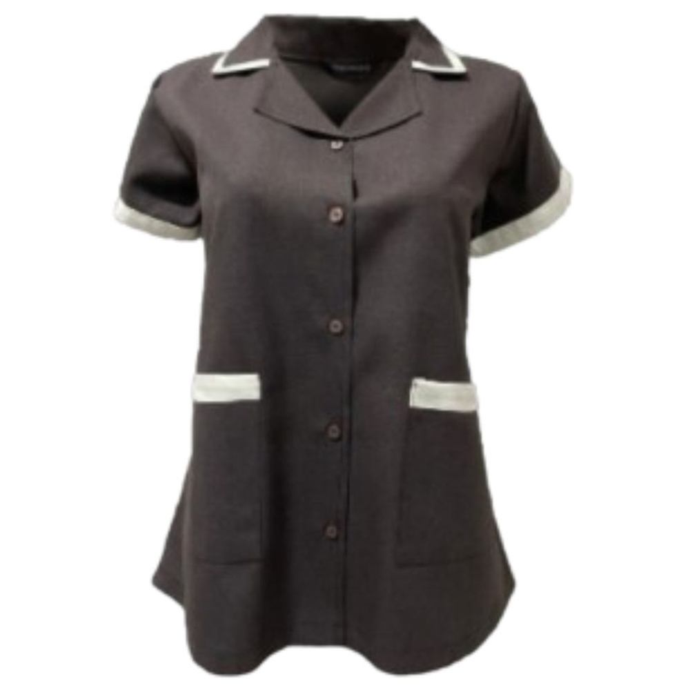 فيرونيكا - طقم قطعتين - طقم سكراب بولي فيسكوز للسيدات - بني غامق