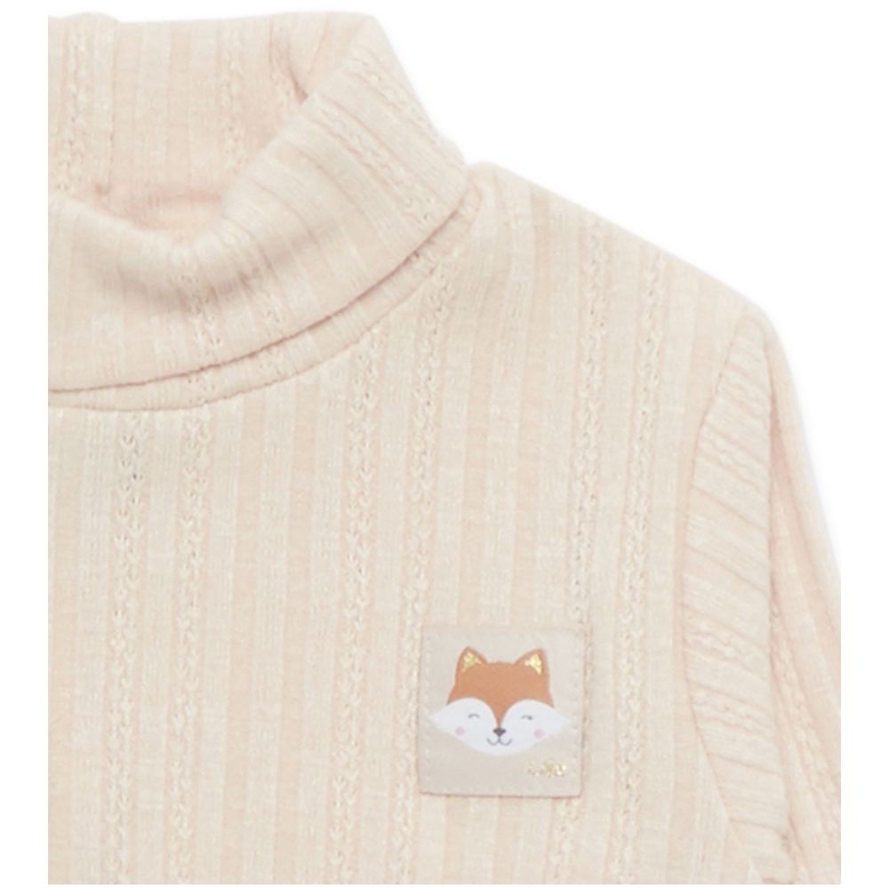 Little Kangaroos - Baby Girl Plain Sweatshirt - Light Fawn