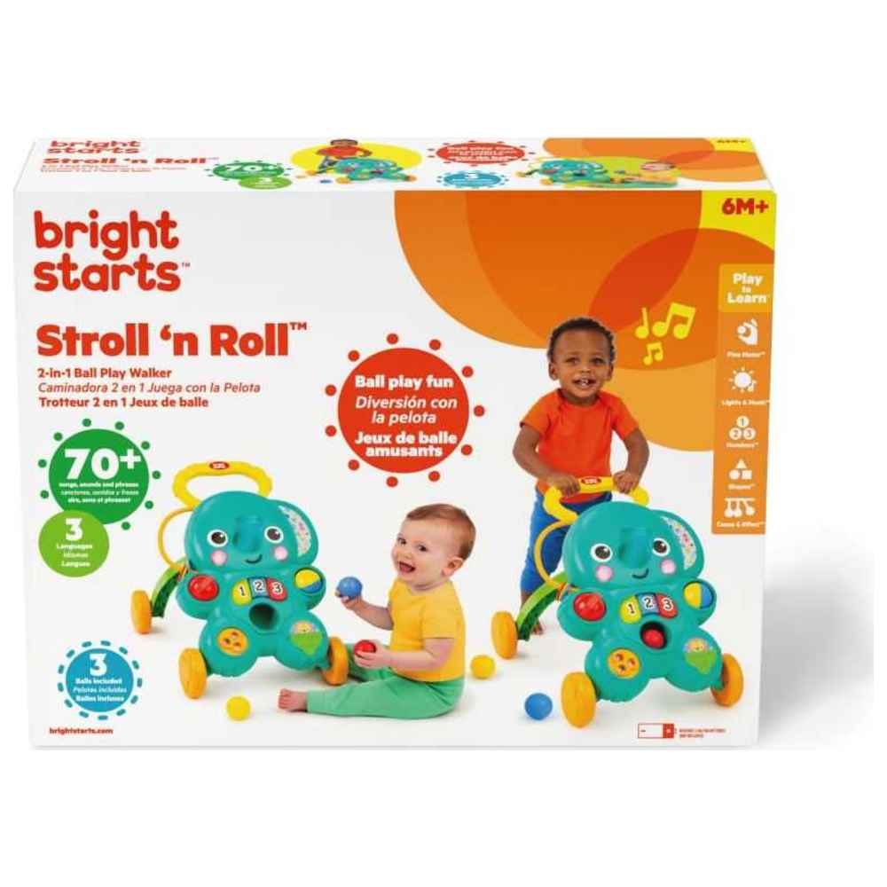 Bright Starts - 2-in-1 Stroll N Roll Ball Play Walker