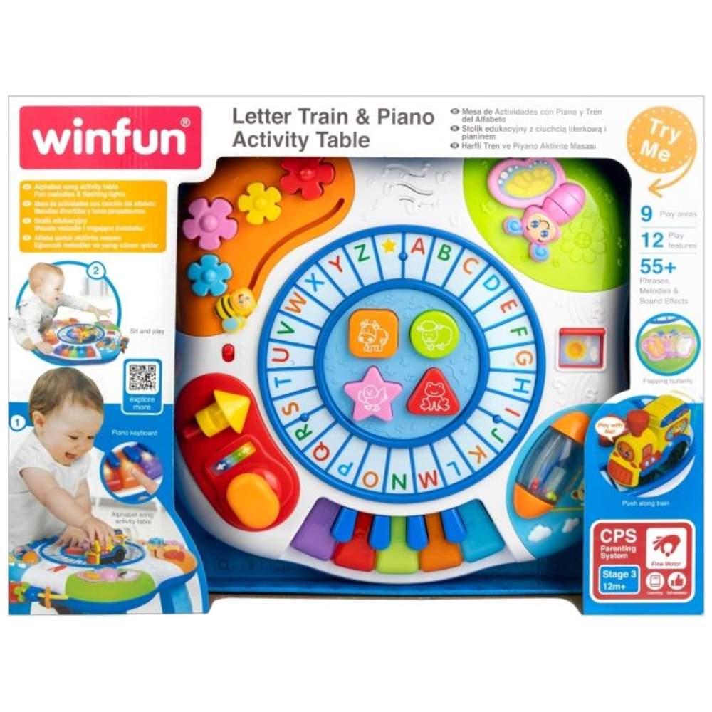 وين فن - طاولة أنشطة قطار الحروف والبيانو