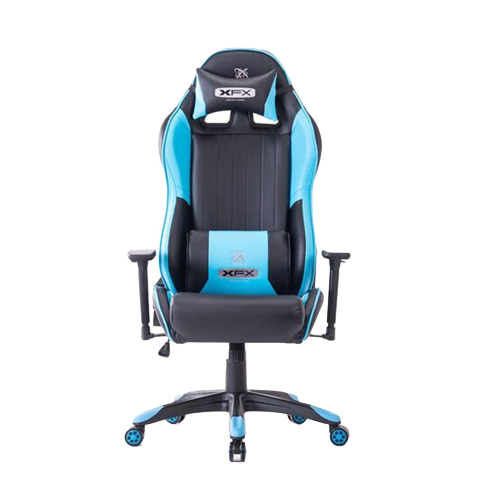 XFX - Enthusiast Faux Leather Ergonomic Gaming Chair - Black/Azure