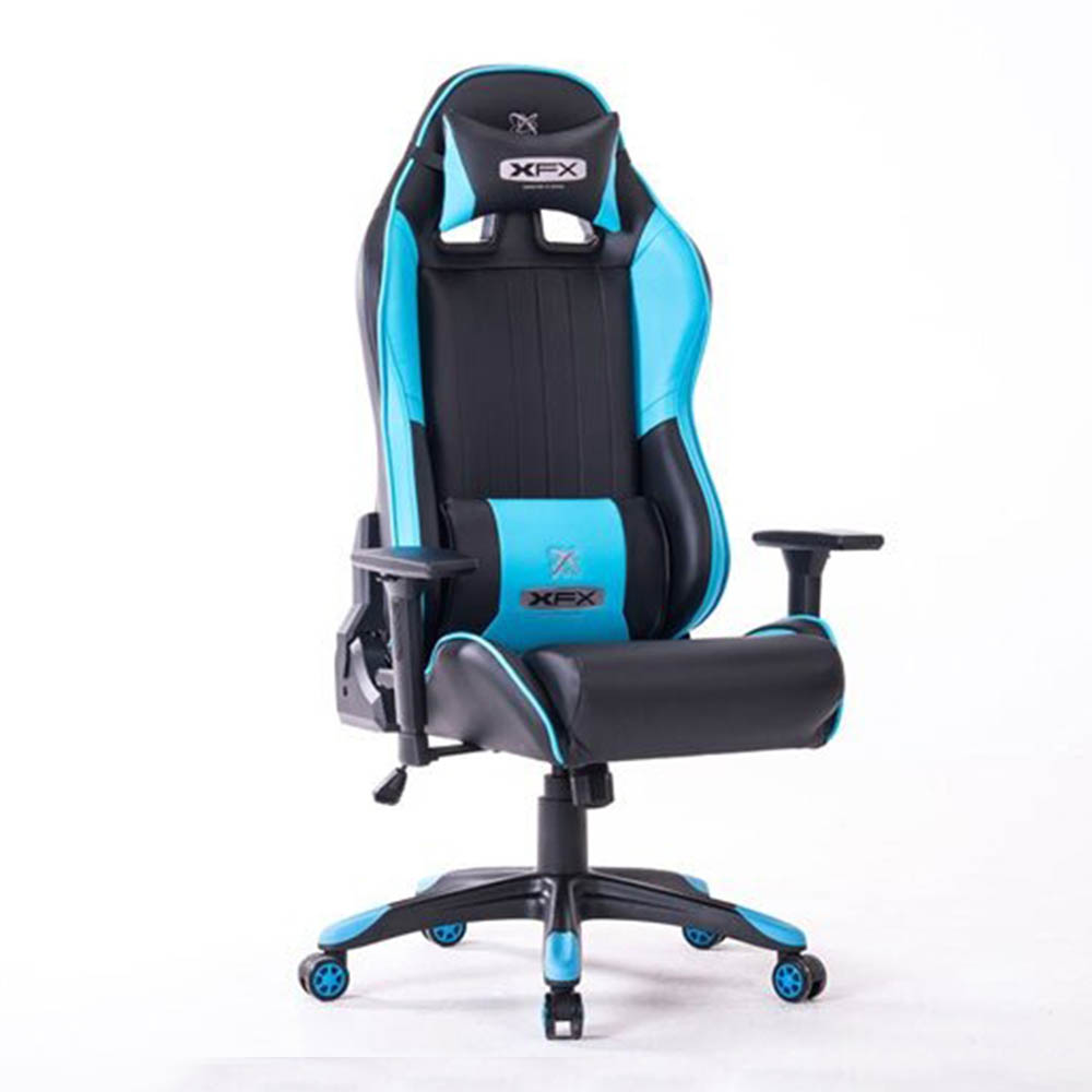 XFX - Enthusiast Faux Leather Ergonomic Gaming Chair - Black/Azure