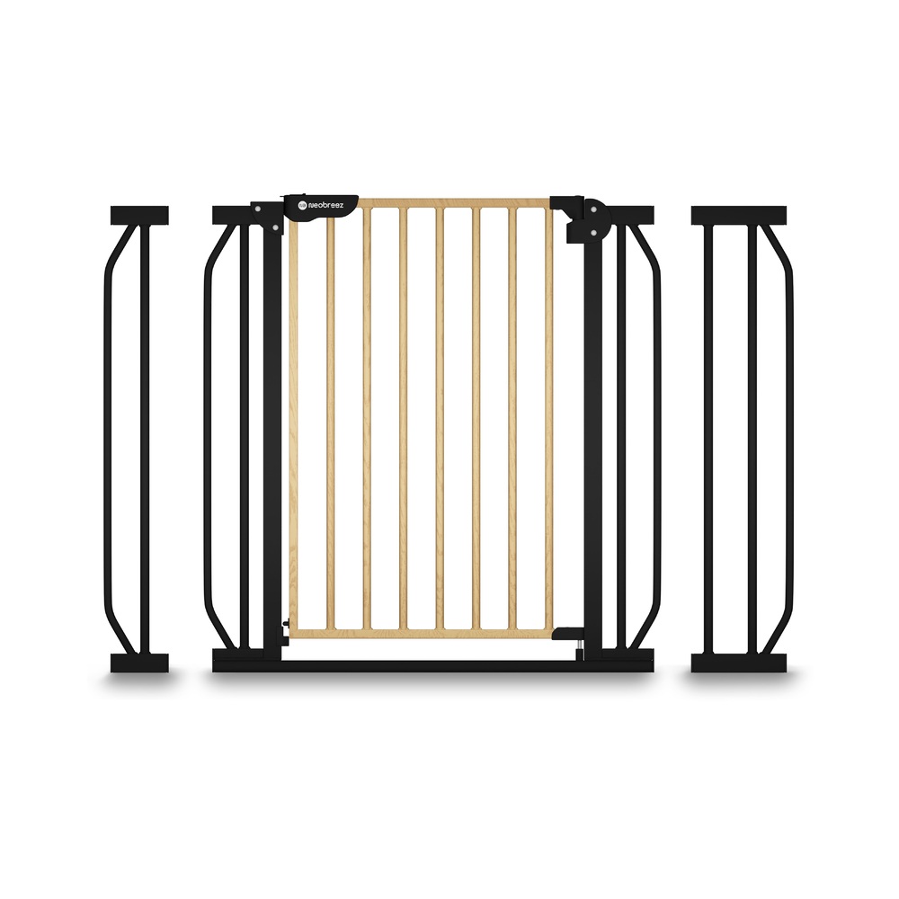 نيوبريز - بوابة أمان فيرمي ذات الإغلاق التلقائي مع امتداد 10 و20 سم، من 75 إلى 85 (حتى 115 سم) - أسود