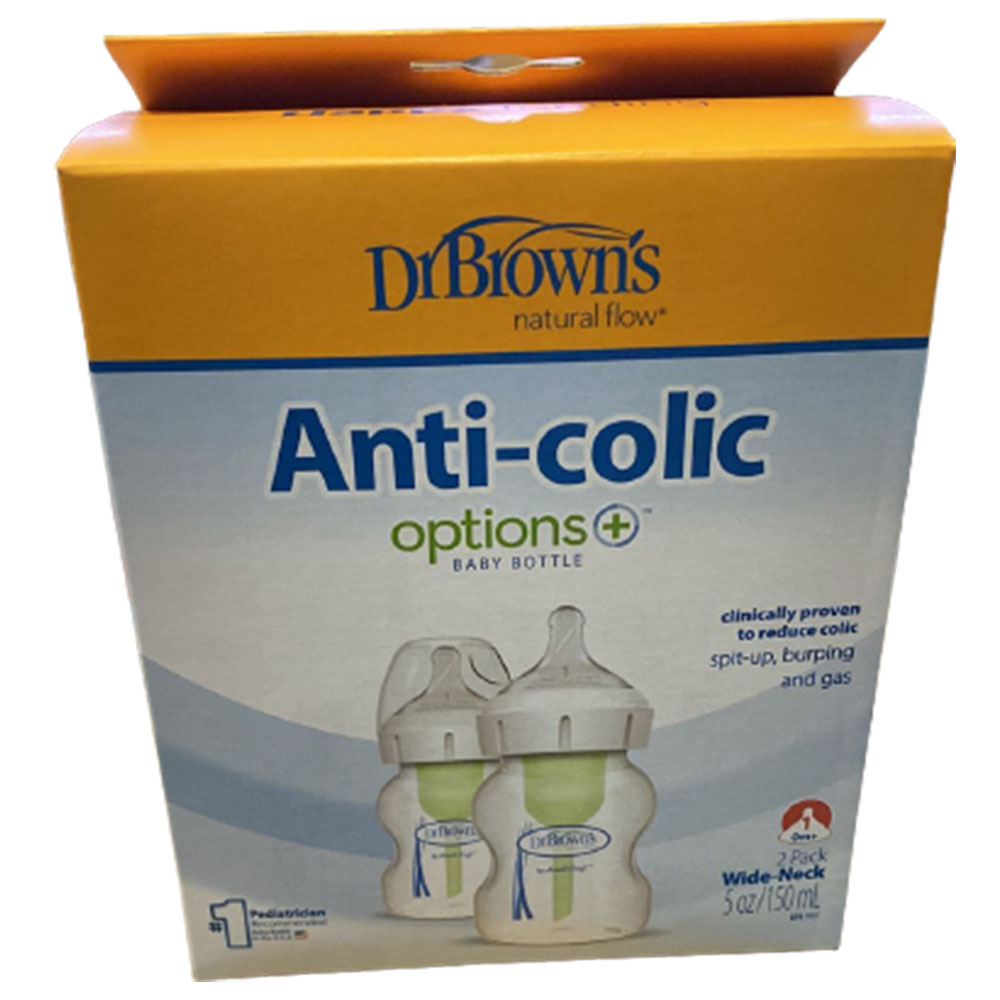 Dr. Brown's Polypropylene Wide-Neck Options+ Bottle - Pack of 2 - 150ml