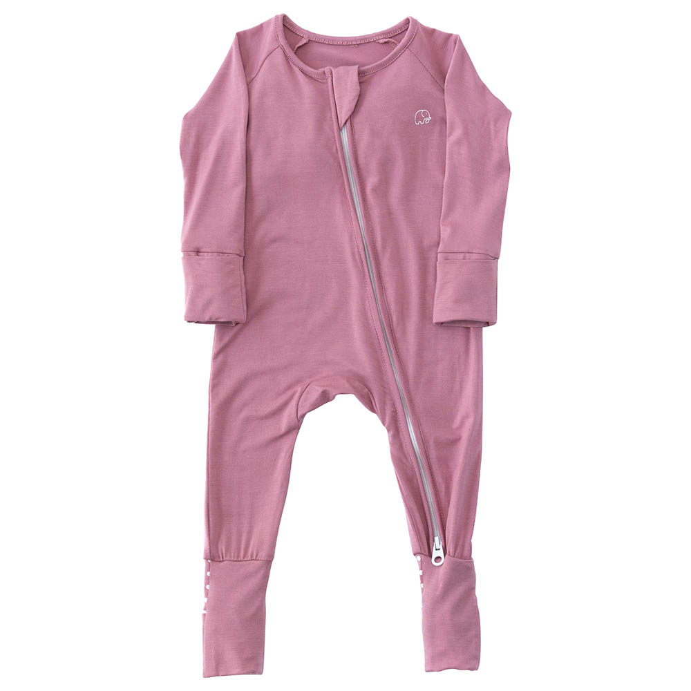 Anvi Baby - Organic Solid Zipper Sleepsuit - Purple