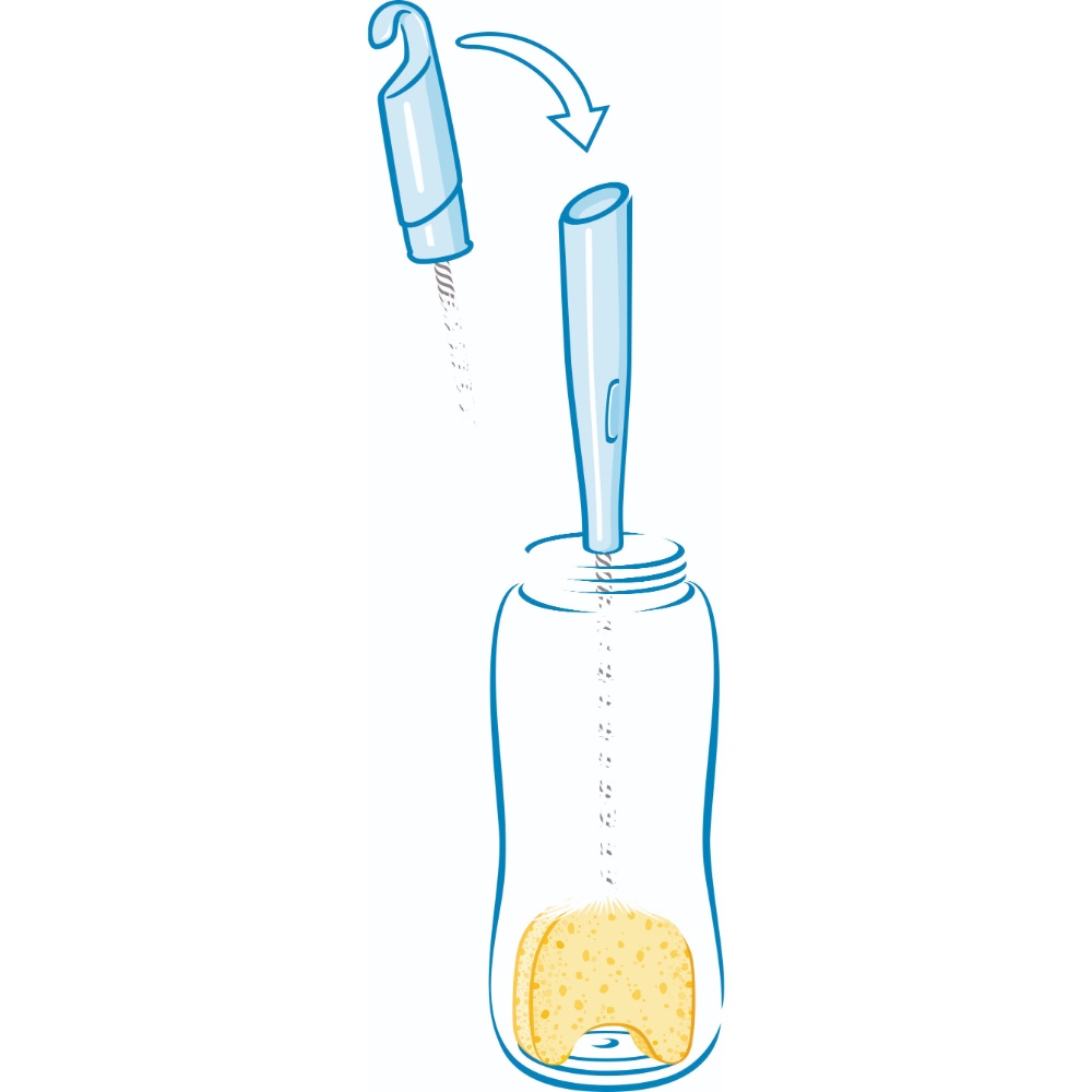 نوك فرشاة تنظيف الرضاعة مع اسفنجة 2 في 1