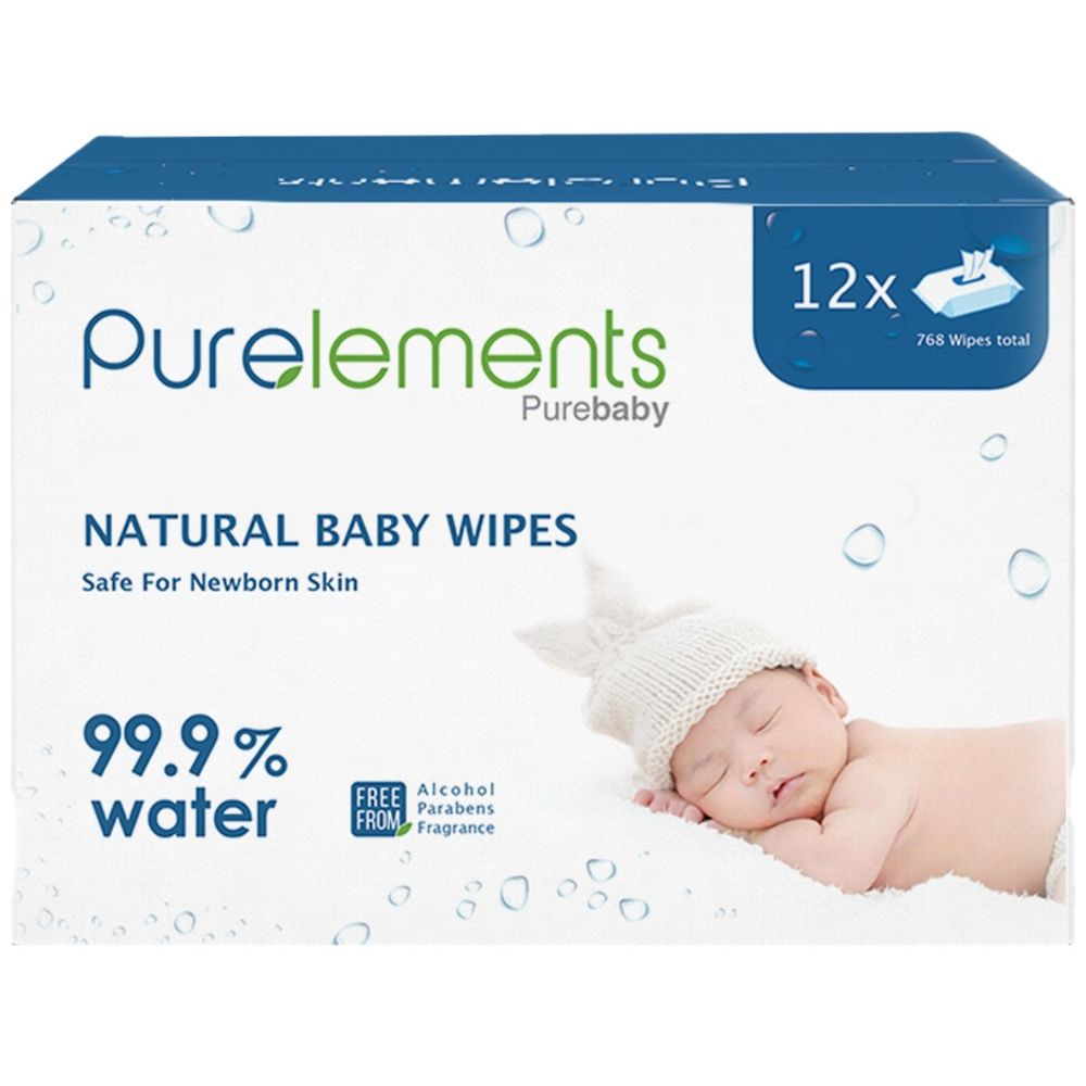 Purelements - 99.9% Waterwipes - Pack of 768 pcs for Newborn & Sensitive Skin