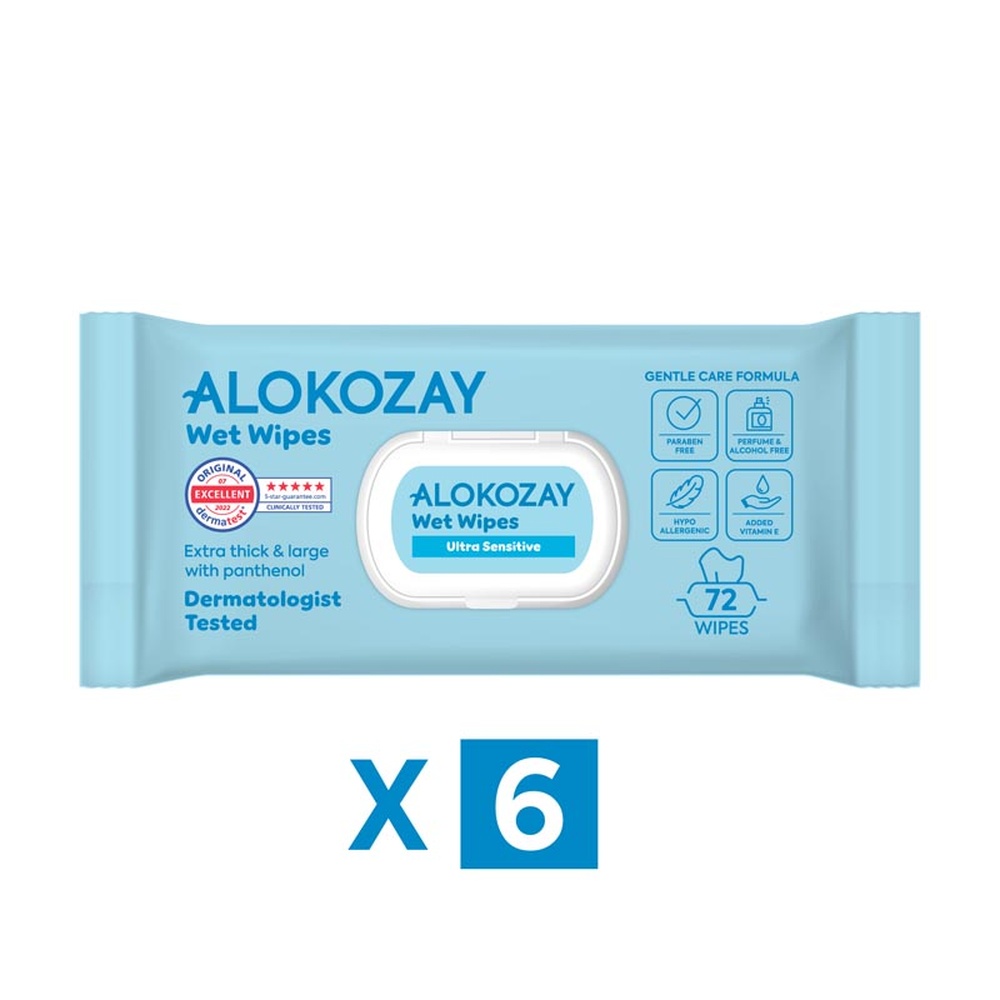 Alokozay Baby Wipes Ultra Sensitive - 72s x 6 Packs - 432S