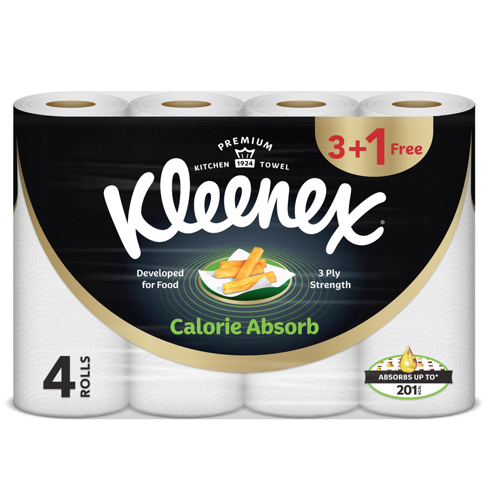 Kleenex Viva Pack of 4 Calorie Absorb Kitchen Towel Rolls