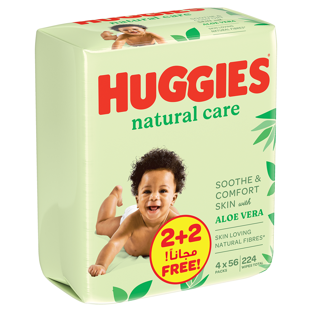 Huggies - Baby Wipes Aloe- Pack of 4- 224 Pcs