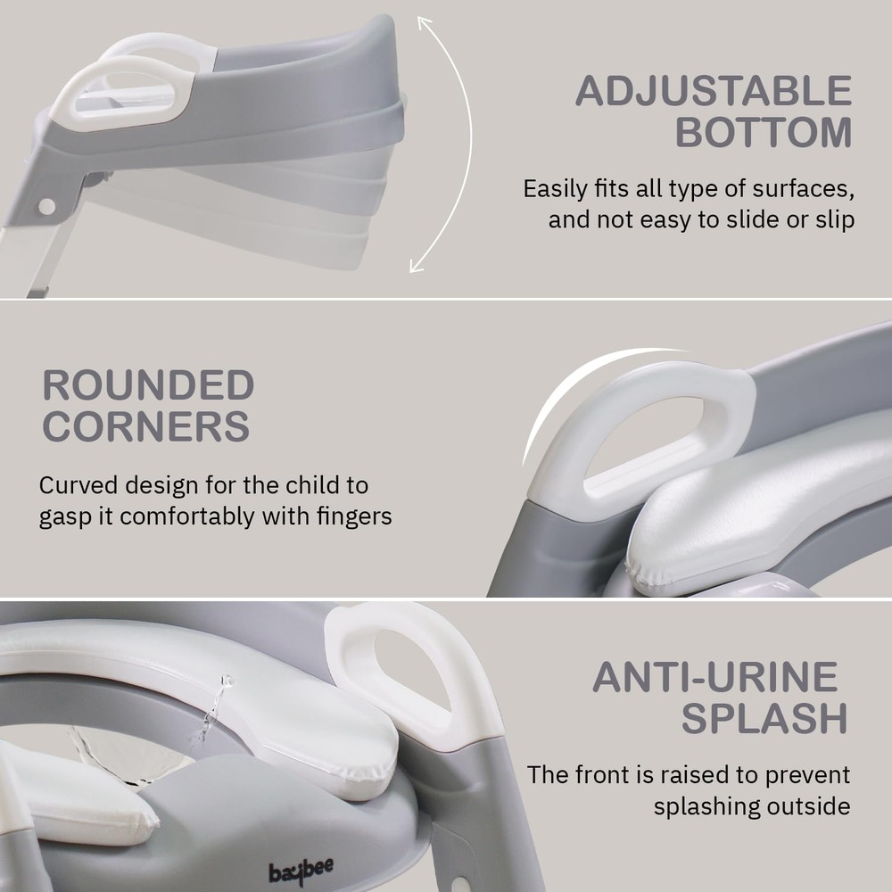بايبي - مقعد مرحاض غربي اورا للأطفال - رمادي