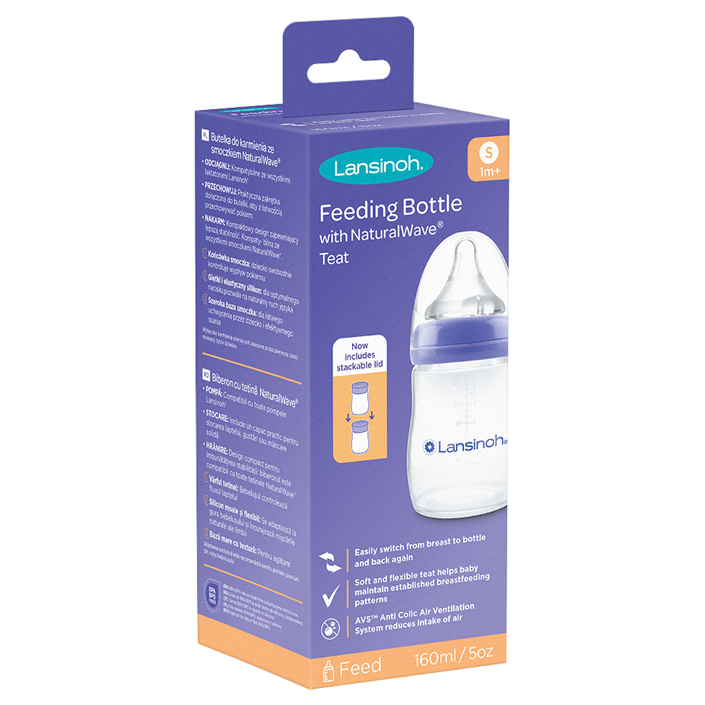 Lansinoh Feeding Bottle 160ml With Natural Wave Teat