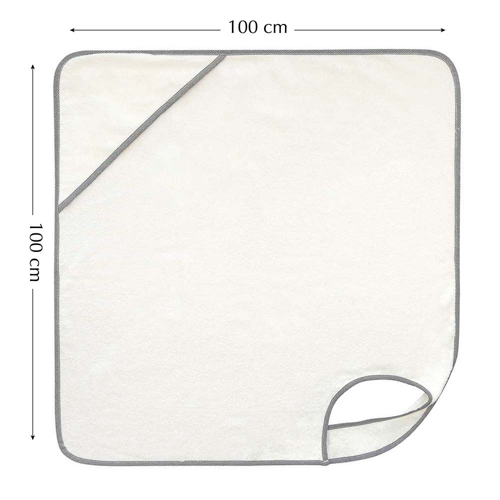 Tiny Toes - Hands-Free Hooded Apron Baby Towel - Grey