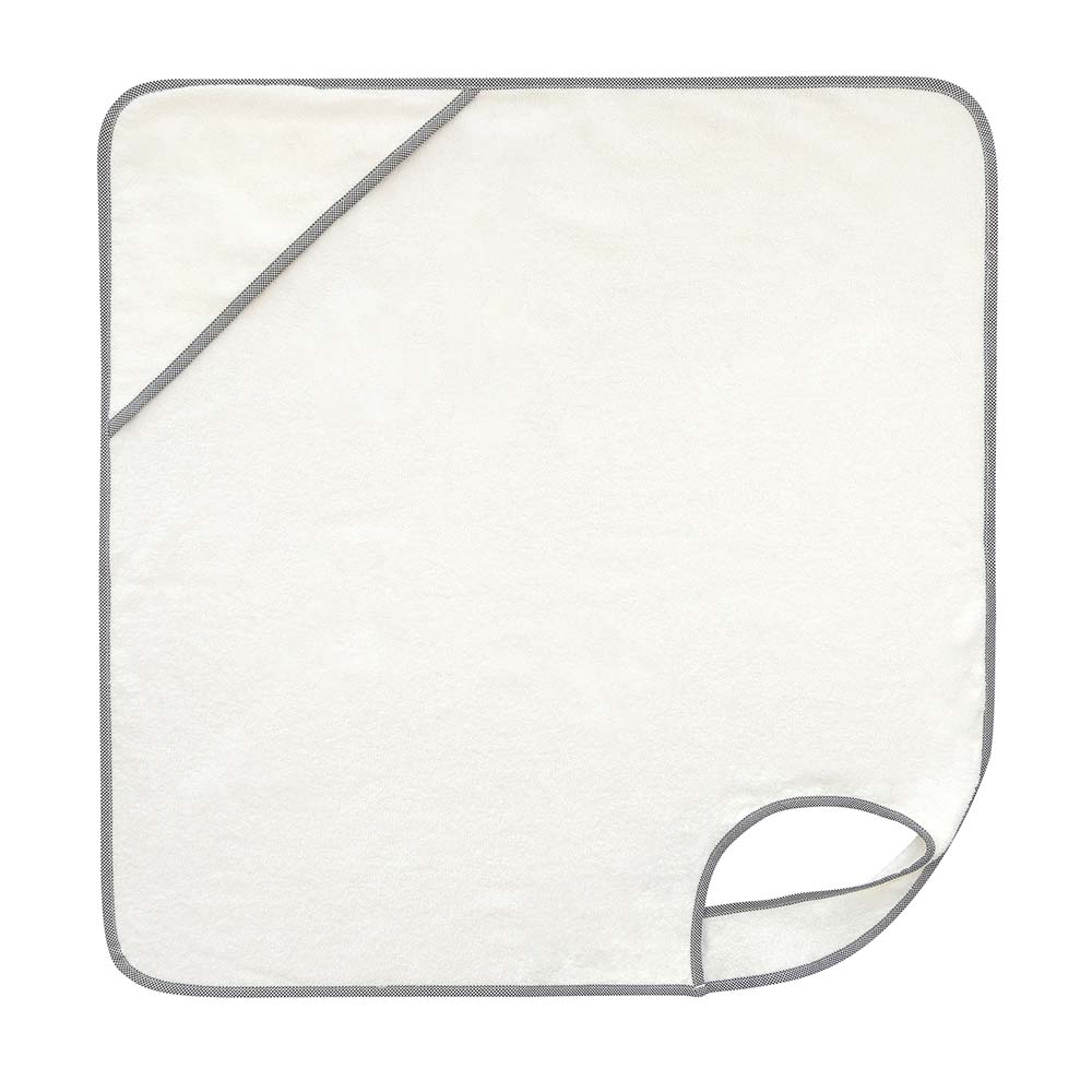 Tiny Toes - Hands-Free Hooded Apron Baby Towel - Grey