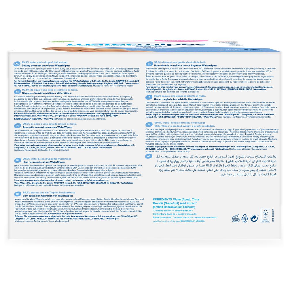 Waterwipes - Original Plastic Free Wet Wipes - 1440pcs