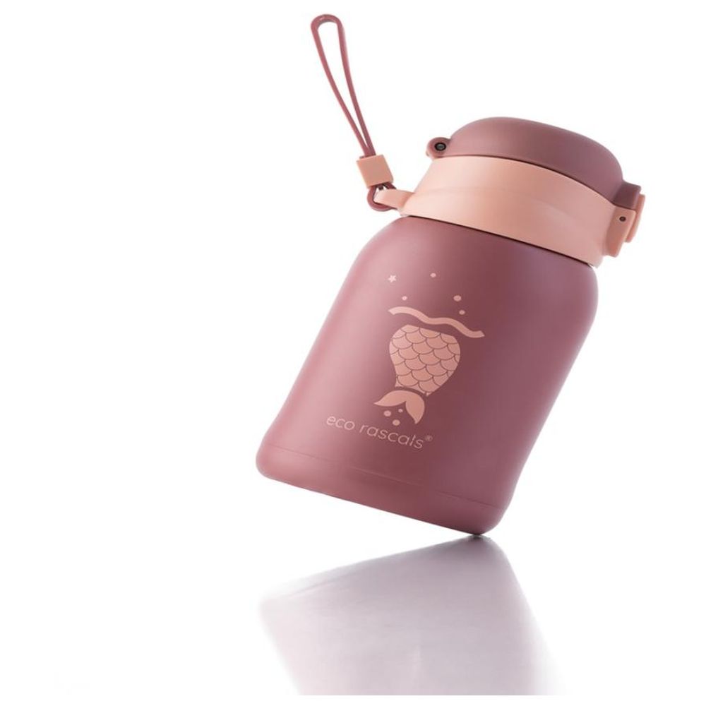 إيكو راسكالز - صندوق غداء بـ 4 أقسام وزمزمية ماء - 480 مل - زهري