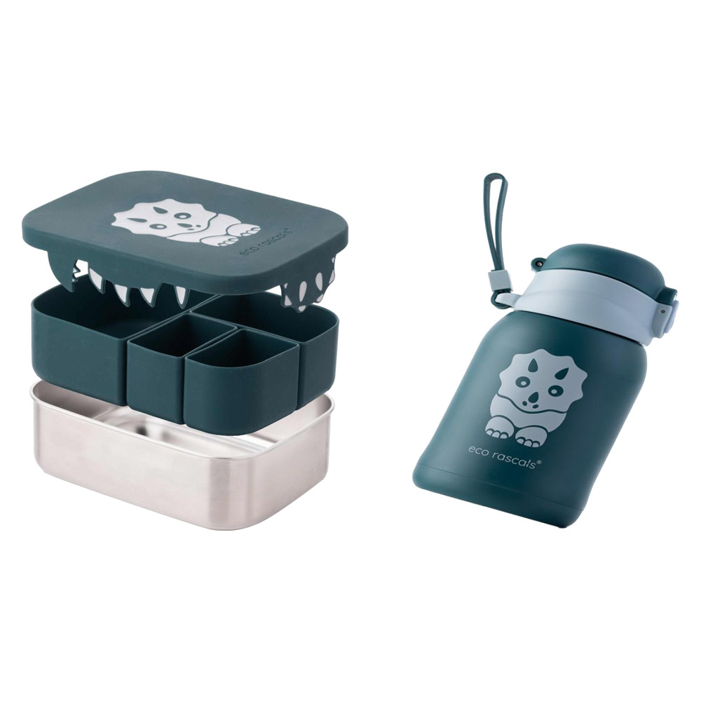 Eco Rascals - 4 Compartement Lunch Box And Water Bottle - 480 ml - Teal