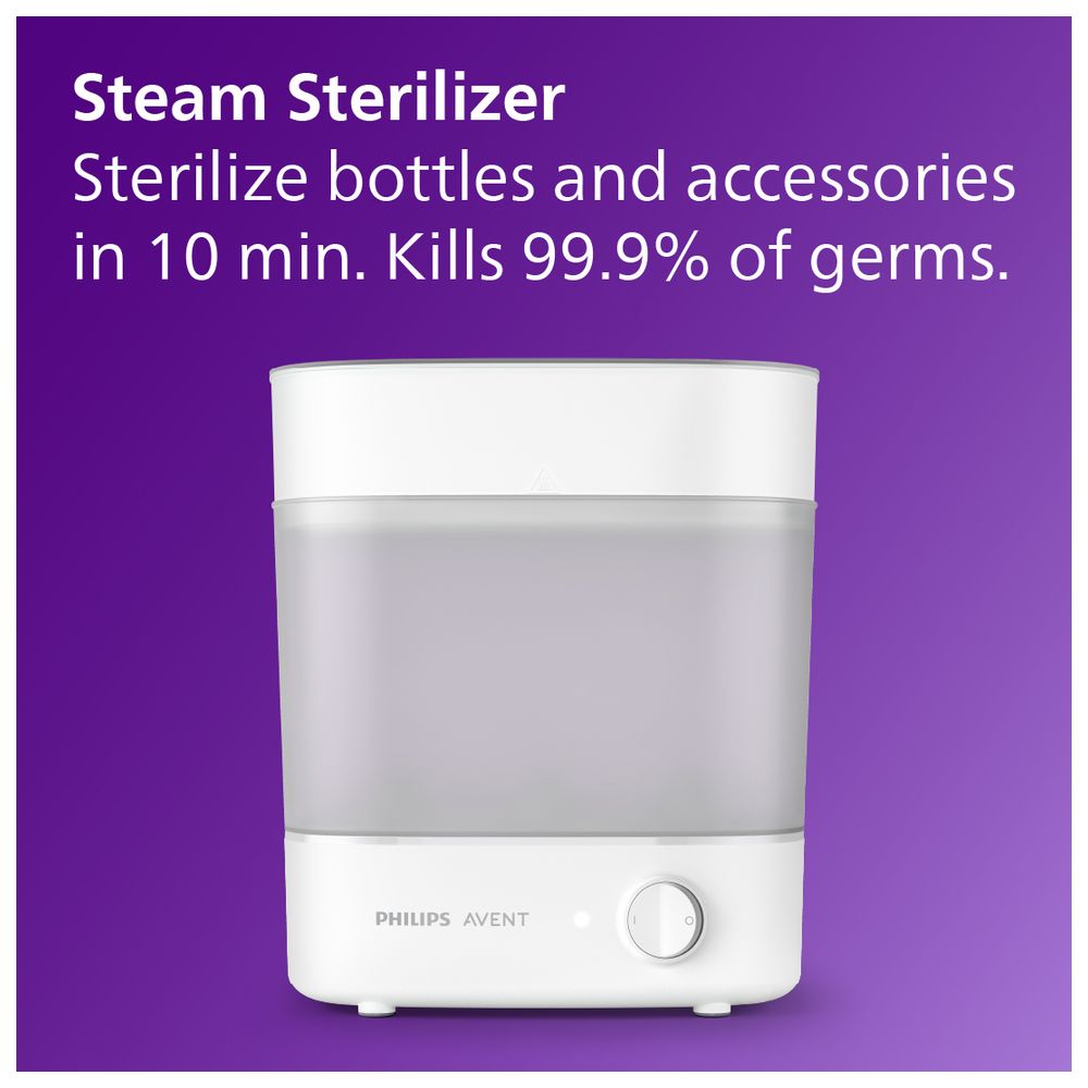 فيليبس أفينت - طقم رضّاعات 4 قطع مع معقم بخار وسخان رضاعات ورف تجفيف