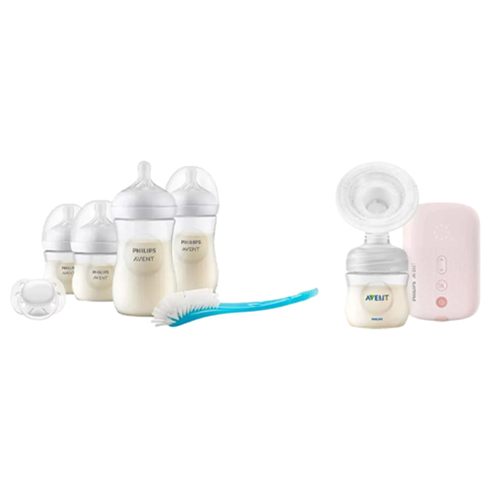 Philips Avent Single Electric Breast Pump And Natural Response Baby Feeding Bottle Set
