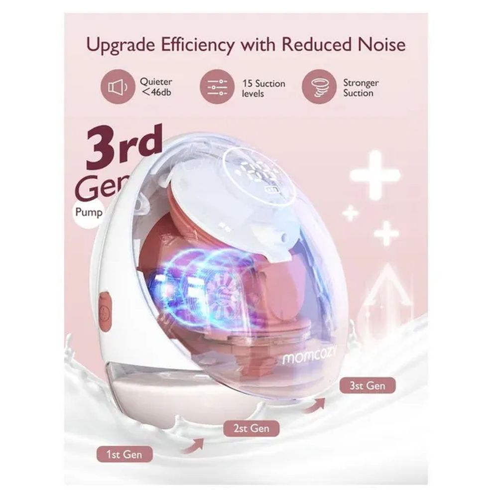 مام كوزي - شفاط حليب مزدوج إم 9 مع حمالة رضاعة مام كوزي مجانية - أخضر