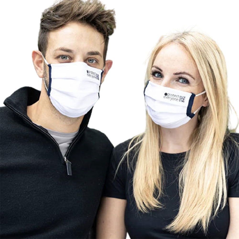 سيا كمامة وجه قطن عضوي لإعادة الاستخدام 3 طبقات عدد 10 أبيض