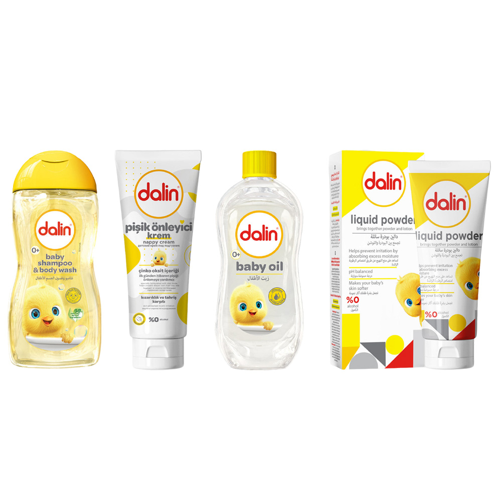 مجموعة دالين - مستلزمات أساسية للأطفال - مجموعة من 4 قطع