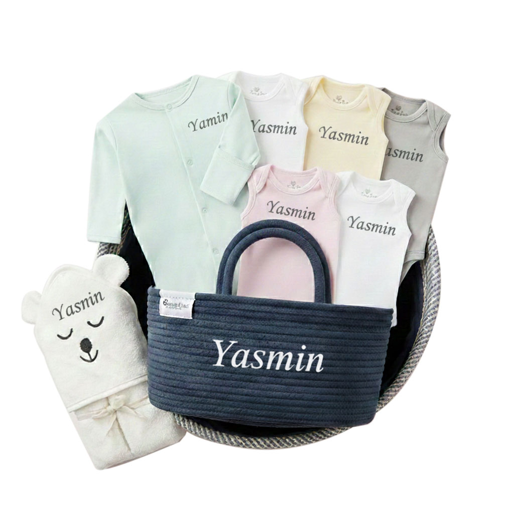At-Home Newborn Personalized Gift Set - 3-6 M - 4 Pc Set