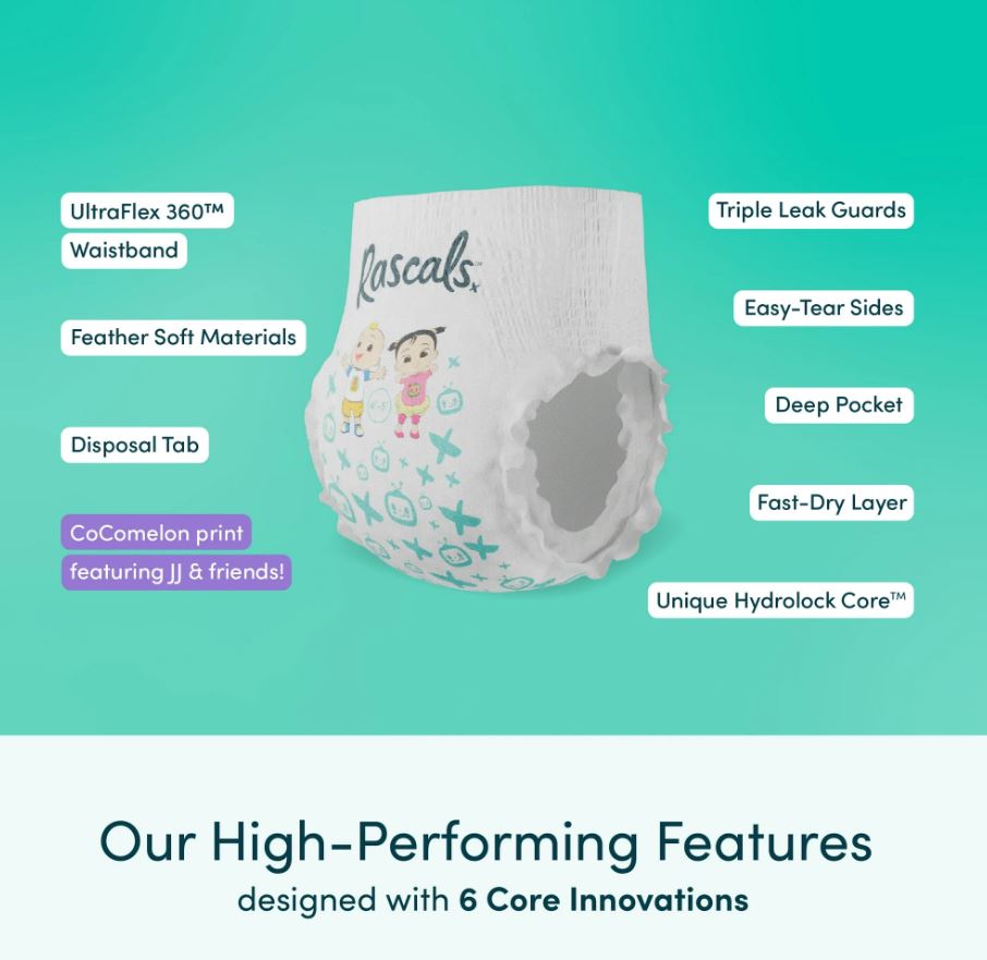 Rascals - Training Diaper Pants - Size 5 - 13-18 kg - 100 Pants