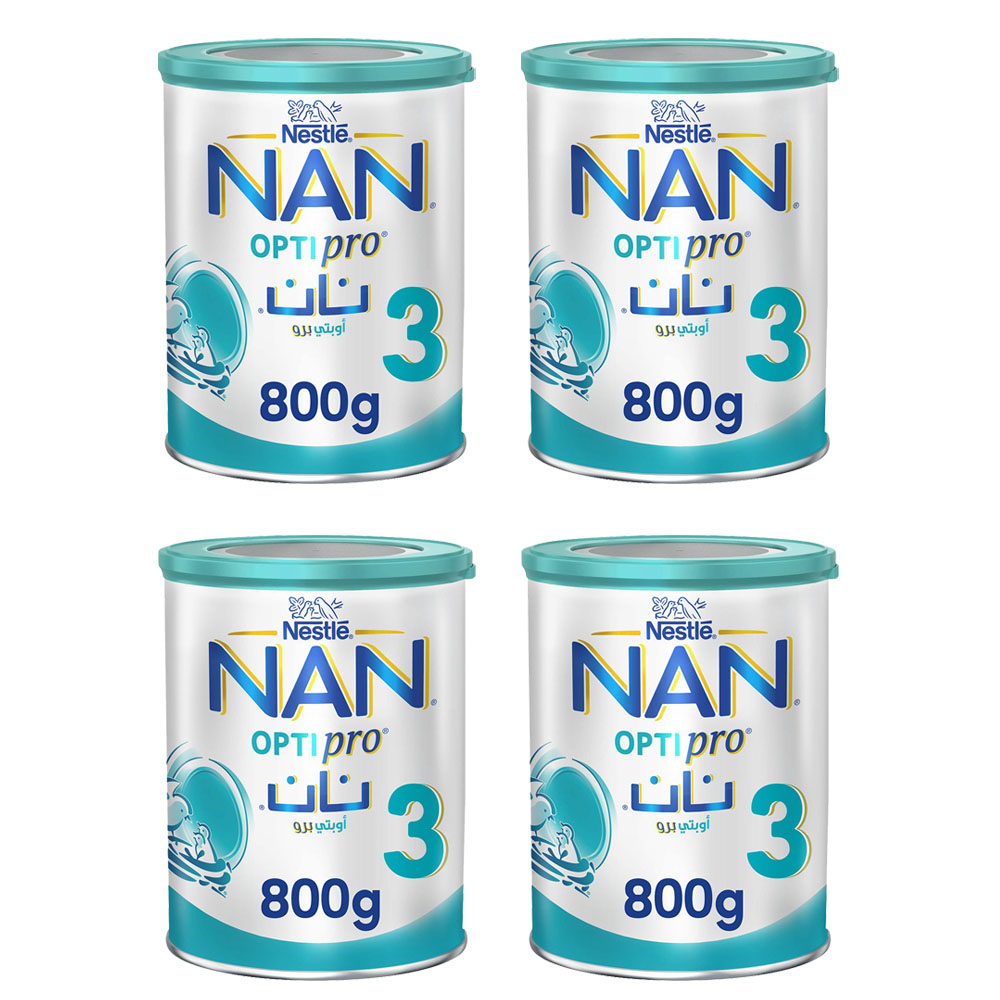 Nan - Nestle Optipro 3 Growing-Up Milk Formula - 800 gm - Pack of 4