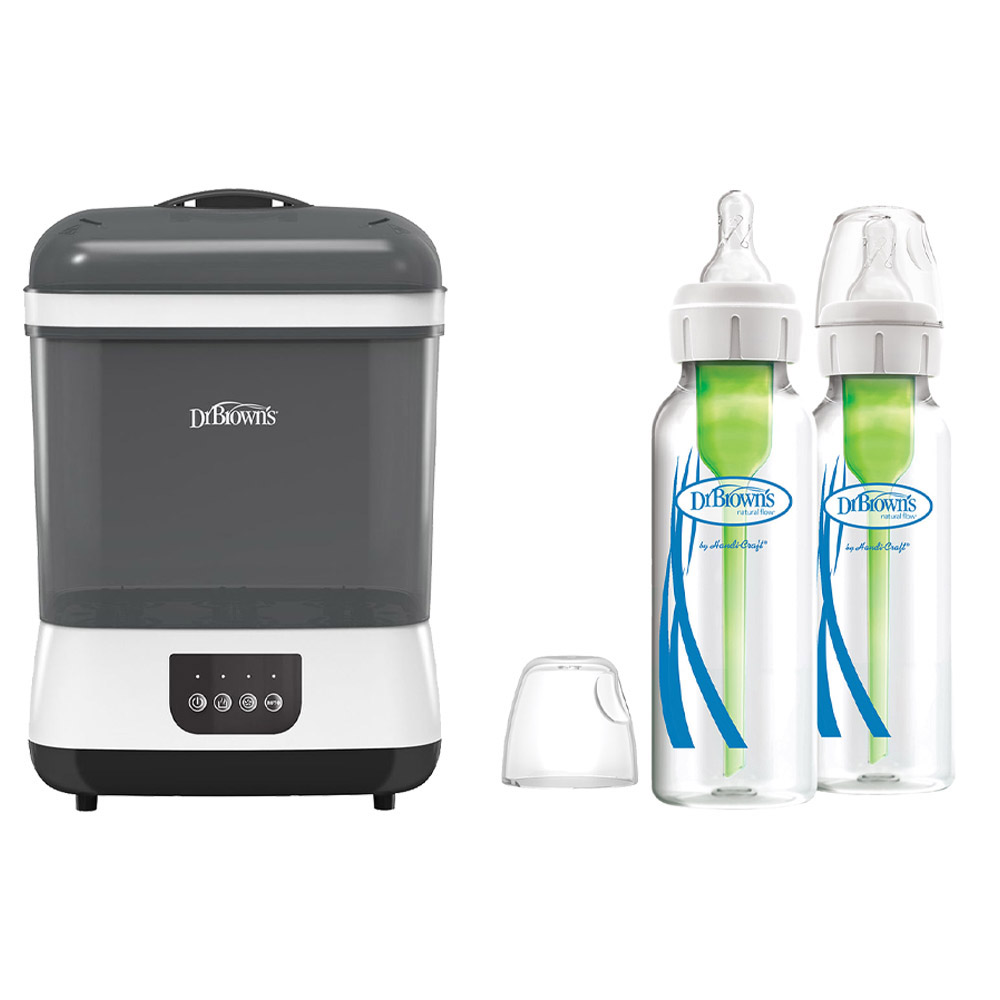 Dr. Brown's - Electric Sterilizer Dryer with HEPA Air Filter & Glass Narrow Options+ Bottle Pack of 2 - 250ml