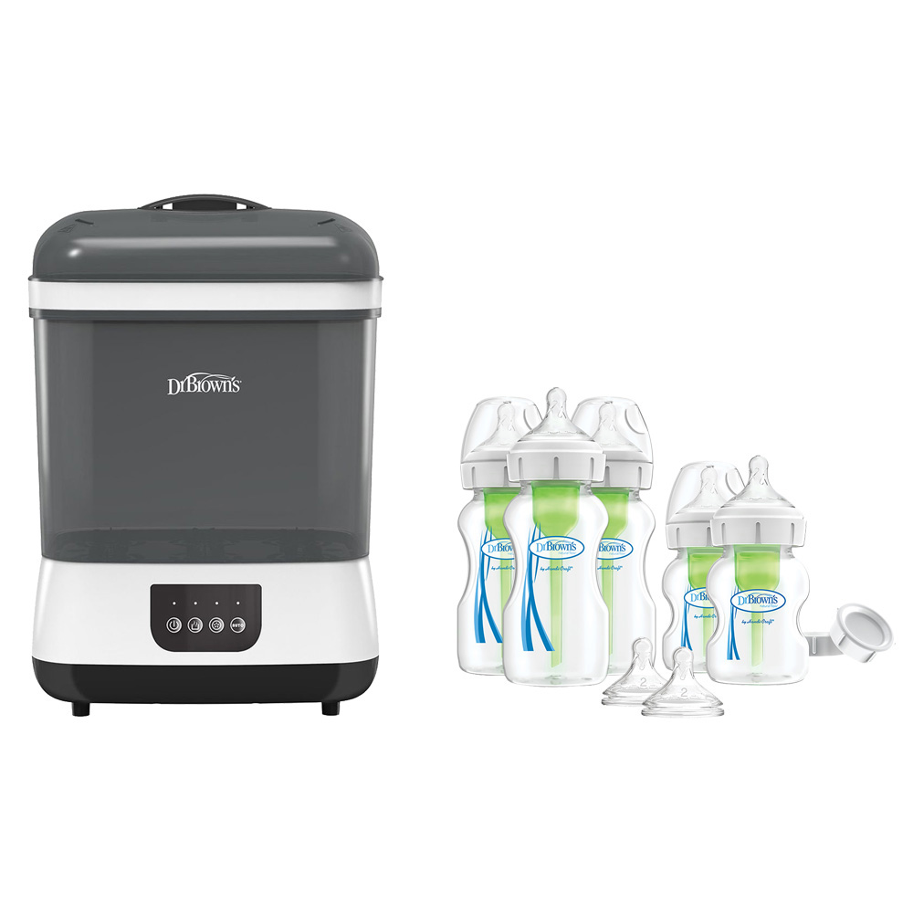 Dr. Brown's - Electric Sterilizer Dryer with HEPA Air Filter & Wide-Neck Options+ Newborn Feeding Set