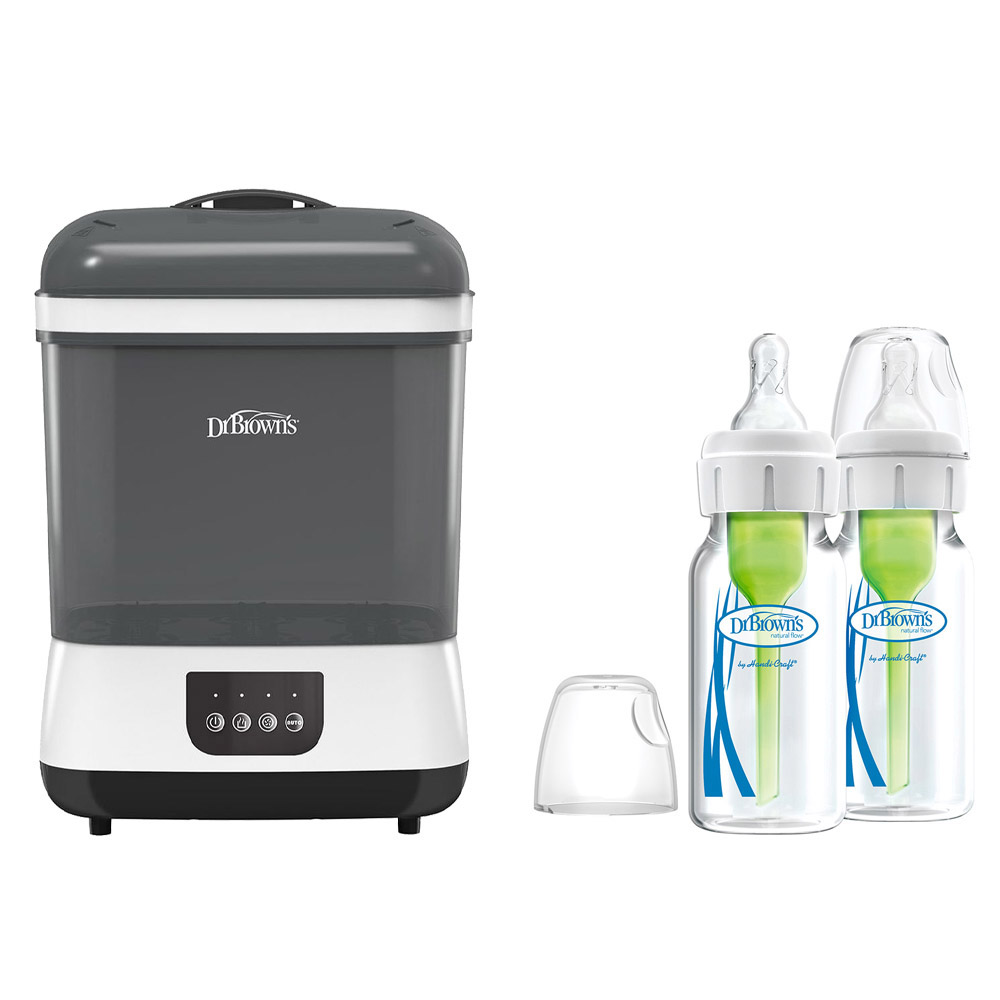 Dr. Brown's - Electric Sterilizer Dryer with HEPA Air Filter & Glass Narrow Options+ Bottle Pack of 2 - 120ml