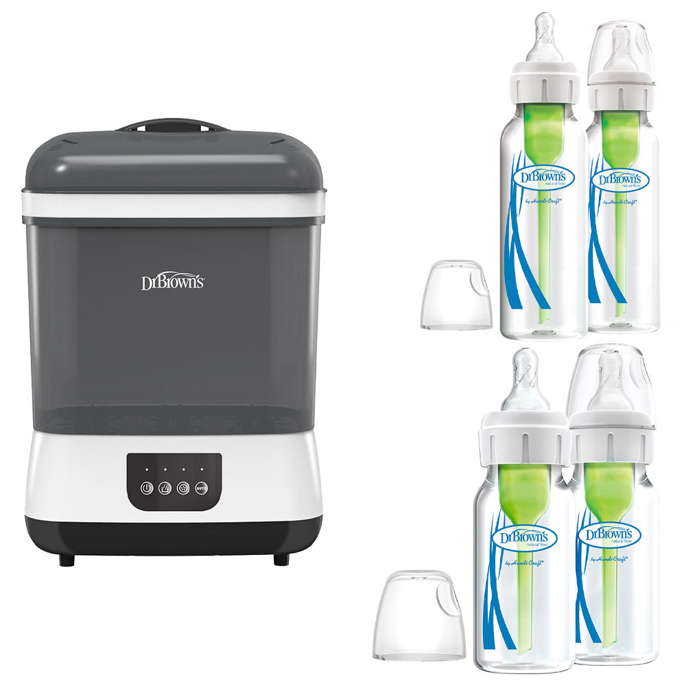 Dr. Brown's - Electric Sterilizer Dryer with HEPA Air Filter & Glass Narrow Options+ Bottle - 120 ml & 250 ml