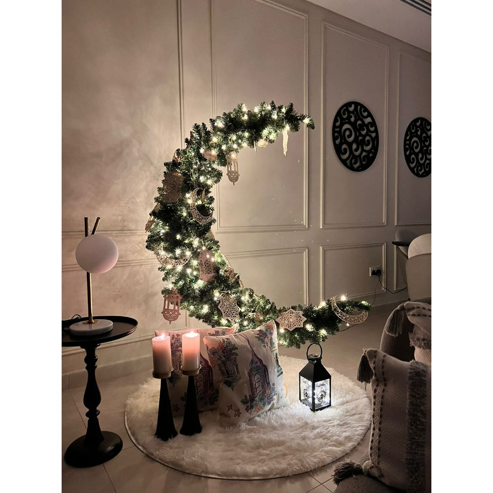 Ramadan Crescent - Prelit 180cm/6ft - Green