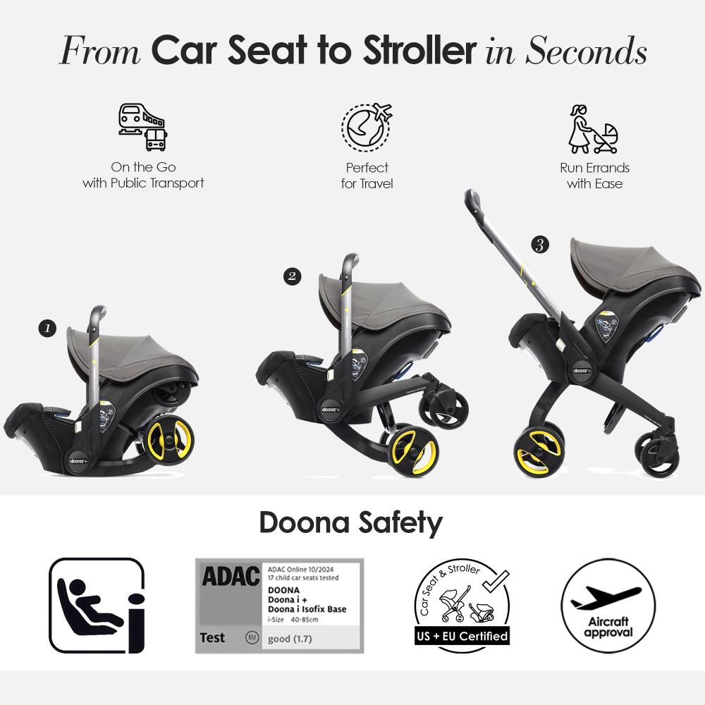 Doona Infant Car Seat and Stroller - Grey Hound