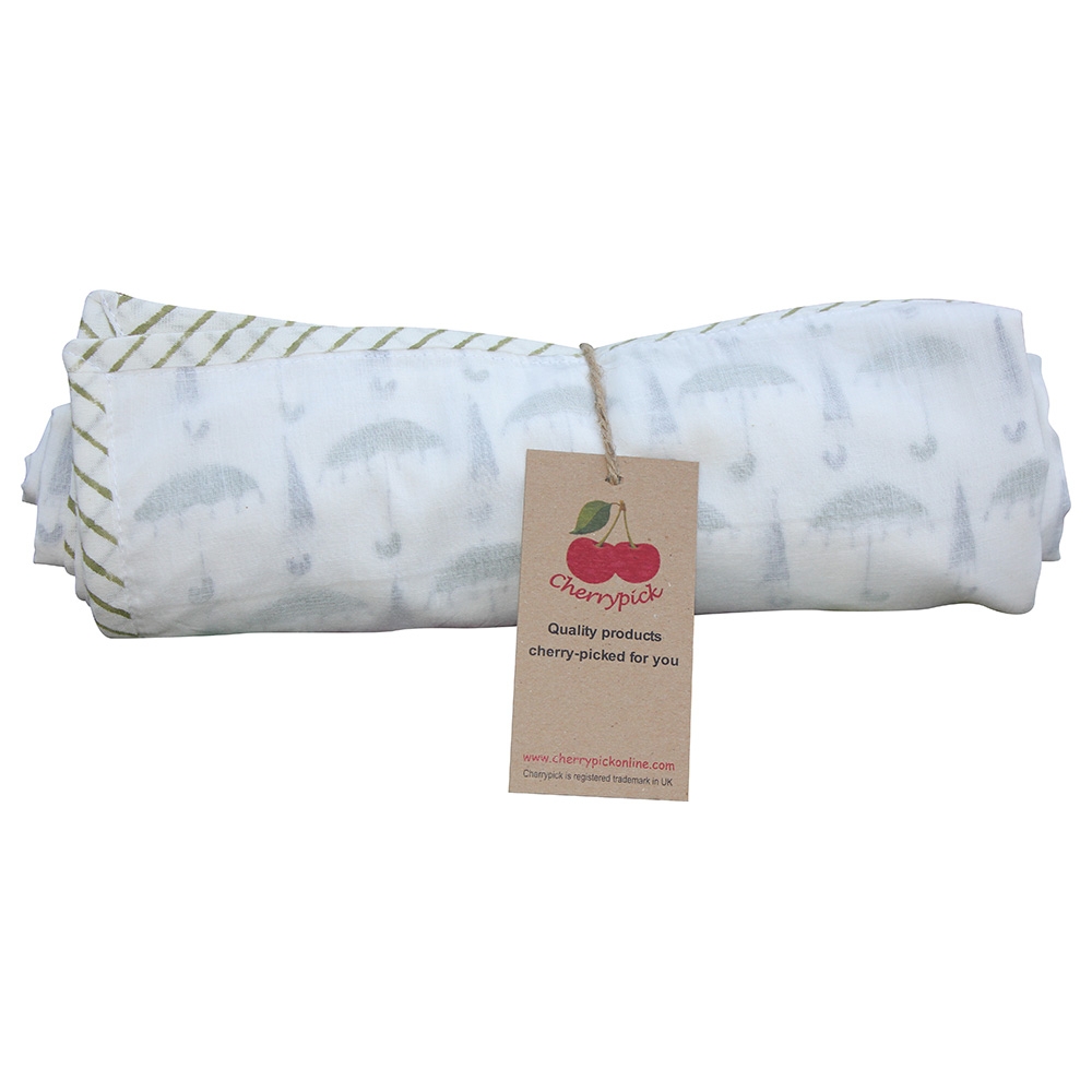 تشيري بيك- بطانية قماط قطن طبيعي ناعم مظلة