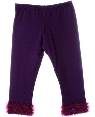 Kaiya Eve Ruffle Leggings - Black/Purple/White/Pink